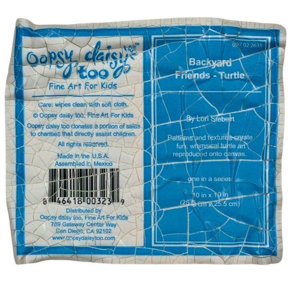 Oopsy Daisy Too Backyard Friends Canvas Wall Art Set of 2 Frog Turtle 10 x 10 In - Picture 6 of 8